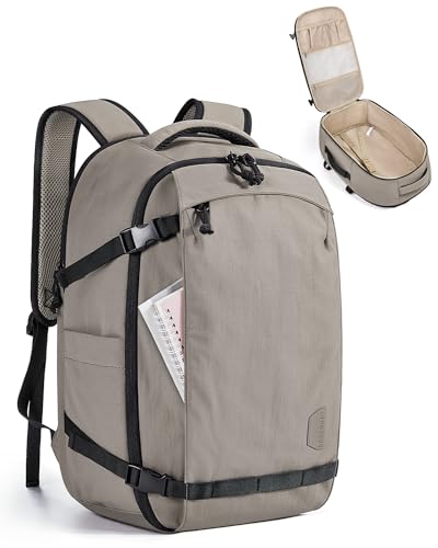 bagsmart Travel Laptop Backpack,15.6 Inch Carry On Backpack Flight Approved, TSA Approved Personal Item Travel Bag, Water Resistant Weekender Bag Luggage Daypack, Charcoal