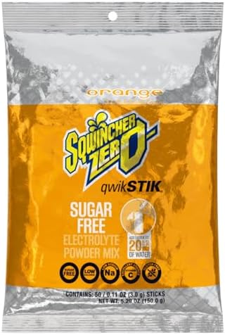 Single Serve Qwik Stik Zero, 50 Sticks/Bag, Orange