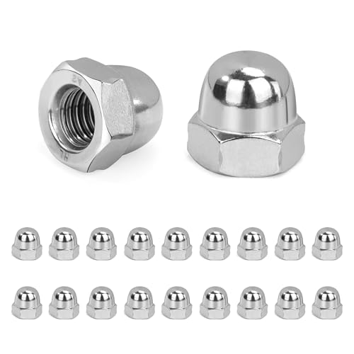 QIMEI-SHOP Tuercas Ciegas Hexagonales M8 Tuercas de Sombrerete de Acero Inoxidable Tuerca Bellota para Tornillos Pernos Roscados Varillas Roscadas según DIN 1587 20 Piezas