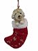 Goldendoodle Christmas Stocking Ornament with "Santa's Little Pals" Hand Painted and Stitched Detail