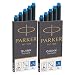 Parker Quink Washable Ink Fountain Pen Refill Cartridges, 10 Blue Ink Refills (3016031PP) (10 Cartridges, Blue)