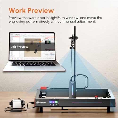 Image of Algolaser Lightburn Camera for Laser Engraver - 5MP HD Laser Engraver Camera with Precise Positioning, Batch Processing, Job Preview, Image Tracking & Video Recording, Work Area 550x800mm