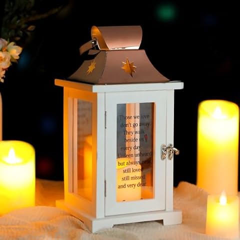 TRIROCKS Memorial Lantern with LED Candle Cover