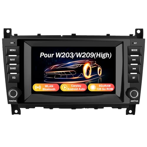 AWESAFE Autoradio Android 13 Compatible avec Classe C W203/CLC W203/CLK W209 [6Go+128Go] 8 Pouces Écran Tacile avec Carplay Android Auto...