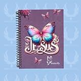 Caderno Universitário Capa Dura Butterfly, Borboletas e Flores, 20 Matérias, 400 Folhas, Espiral (CAPA 3, 20 MAT (400 FLS))