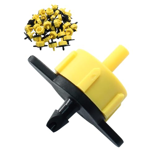 Zorveiio 50 Pcs Drip Irrigation Drippers 1/2 GPH Adjustable Irrigation Emitters Water Tubing Drip...