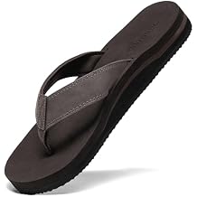 Mens Wide Flip Flop with Orthotic Arch Support Athletic Slide Thong Sandals for Men Soft Cushion Footbed
