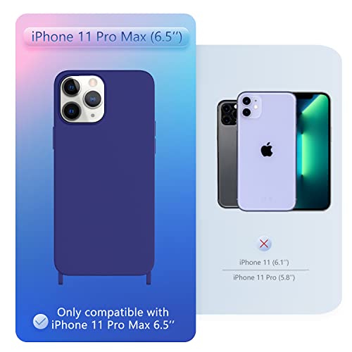 Image of Compatible with iPhone 11 Pro Max Case with Lanyard Crossbody iPhone Case with Strap Adjustable Shockproof Drop Protection Silicone Phone Cover for iPhone 11 Pro Max 6.5''