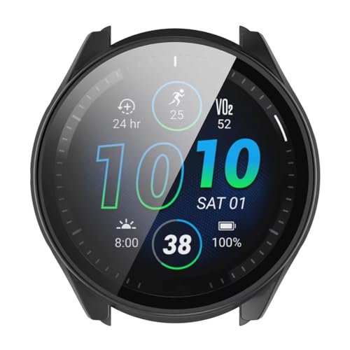 Capa case com película compatível com Garmin Forerunner 965 Cor:Preta