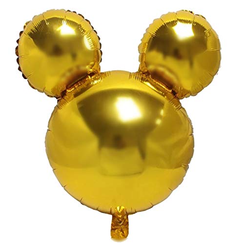 Globo de Foil Mouse - 10 Colores - Ø 45 cm - Decoración para Fiesta de Cumpleaños Niños - Mickey Figurine Helium Air Balloon Decoration Anagram Mouse Gift Fun Kids Party (Gold)