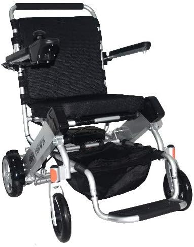Airhawk Power Chair Silver - Lightest Weight 41 pounds Folding Airplane Cruise Ready with Accessories