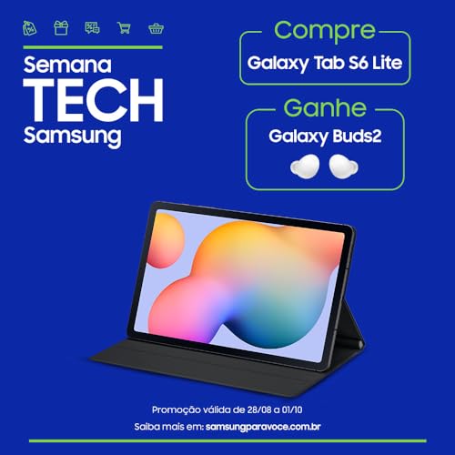 Tablet Samsung Galaxy Tab S6 Lite, 128GB, 4GB RAM, Tela Imersiva de 10.4