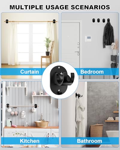 Zelvot 6 Pcs No Drill Curtain Rod Brackets, Upgraded No Drilling Self Adhesive Curtain Rod Holder thumb #6