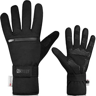 Aegend Touch Screen Warm Cycling Gloves with Zipper Pockets, Winter Sports Gloves