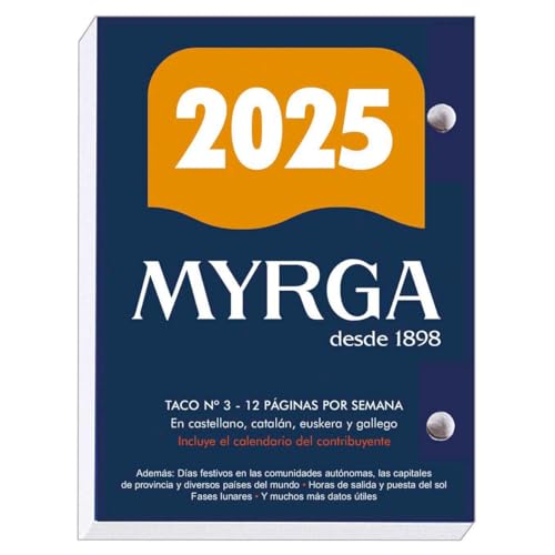 MYRGA   Taco Sobremesa Calendario MYRGA 2025 Nº 3 Español