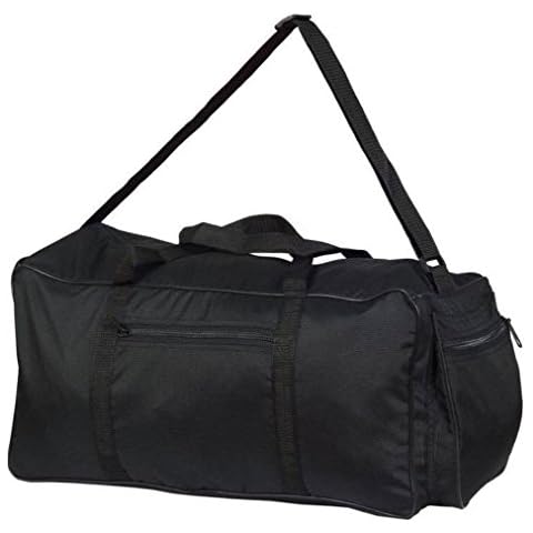 Sterling Sports® Mens Womens Holdall Gym Bag Sports Duffel Bag Heavy Duty Training Gym Sports Football Duffle Bag Holdall Travel Luggage Carry (Black) Cover
