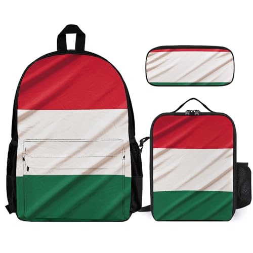 Sac à dos Italie blanc ordinateur portable avec trousse et sac repas isotherme