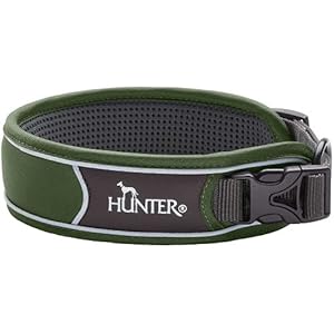 HUNTER DIVO hondenhalsband, nylon, M, groen/grijs