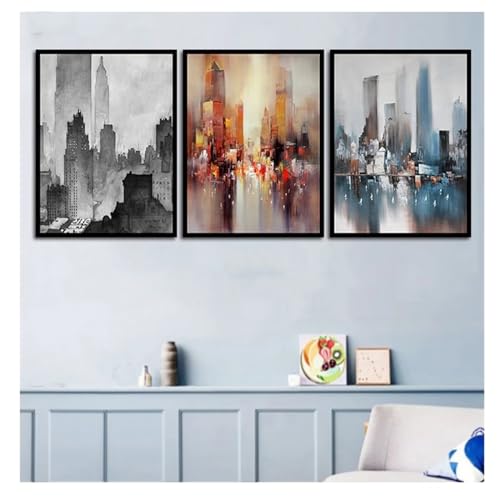 Broderie diamant kit complet 5D triptyque de ville haute définition 100x150