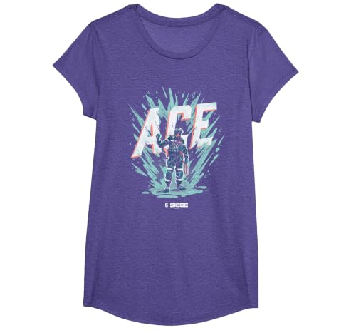 Six Siege ACE Officially Licensed T-Shirt, Girls, Purple Heather, Small