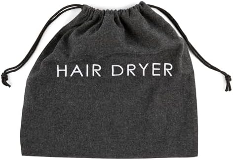 Jerdon Hair Dryer Bag - 12" x 12" Drawstring Storage - Gray - JHDB12GY image 3
