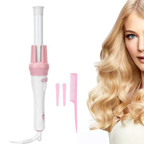 Professional Ceramic Curling Iron, Hair Waver Automatic 360° Rotating Hair Curler Quick Heating Electric Curling Wand 110‑240v for Long or Short Hair Styling(UK)