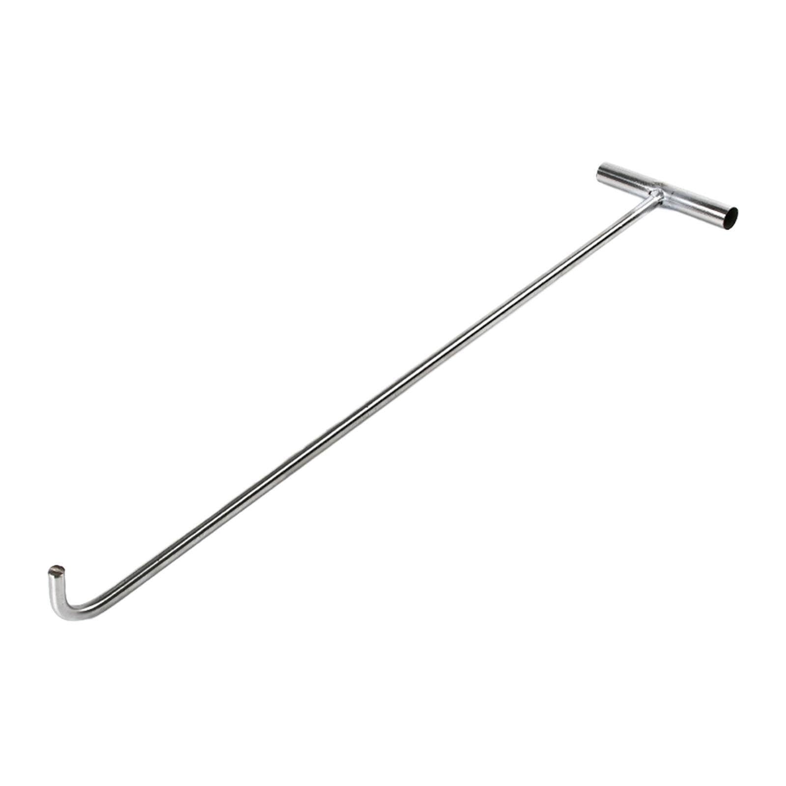 Twisaxc Silver T Shape Hook Lifting Tool Designed For Durability Engineered For Efficiently Lifting Covers Safely Ensuring Longevity And Robustness. Can Withstand Heavy Loads And Resist, 68Cm Blunt