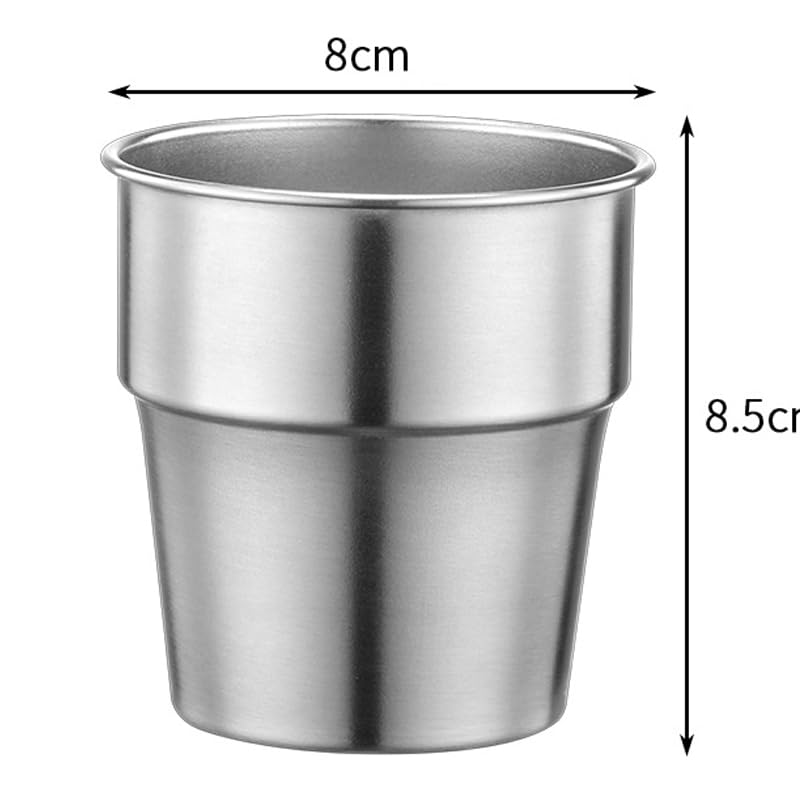 RovzuKct 300ml Stainless Steel Cups Shatterproof Pint Drinking Cups Metal Drinking Glasses for Kids and Adults Single Layer
