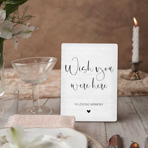 Panneau commémoratif blanc Wish You Were Here idéal pour table de réception de mariage - 3