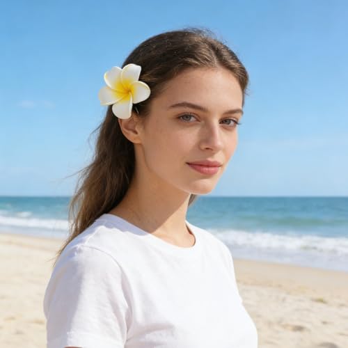 Pinces Cheveux Fleurs Frangipanier en Eva Souple et Ultra Légères - 5