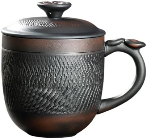 GSOUL Kungfu Tea cup Purple Ceramic Tea Cup Office Separation Brewing Mug With Lid Single Anti-scald Small Tea Cups