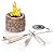 WEYLAND Tabletop Fire Pit Bowl - Table Top Firepit Balcony Decor and Smores Maker - Small Indoor, Outdoor and Personal Portable Fireplace for Patio Using Rubbing Alcohol Fuel - Stone Design
