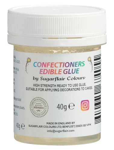 Sugarflair Edible Glue, High Strength Ready to Use Edible Glue for Cake Decorating, Sugar Craft, Baking Model Flowers and Animals etc - 40g