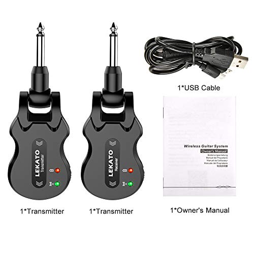 Image of LEKATO Wireless Guitar Transmitter Receiver 4 Channels Audio Digital Wireless Guitar System 300 Feet Transmission Range
