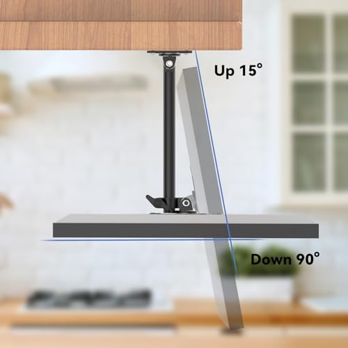 Premium Aluminum Alloy Height Adjustable Echo Show 15/21 Stand, Wide Range of Motion, Keeps Counters Clear, Tilt and Swivel Mount for All Show 15 Generations, Also Fits Show 21 (Black) - Image 4