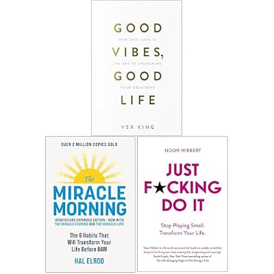 Just F*cking Do It, Good Vibes Good Life, The Miracle Morning 3 Books Collection Set