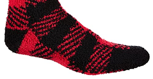 Club Room Men's Holiday Half Calf Socks (Red Check, One Size)2