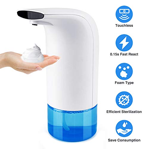 ULTPEAK Soap Dispenser Automatic, 300ML Touchless Foaming Soap Dispensers Battery Operated Foam Liquid Soap Dispensing Pump Bottles for Bathroom,Kitchen,Office