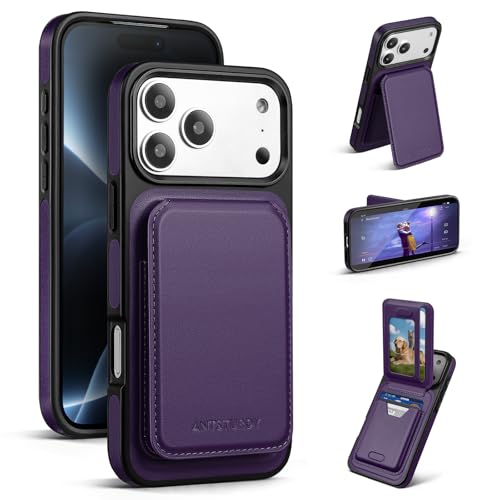 Antsturdy for iPhone 18 Pro / 17 Pro Phone Wallet Case,Purple