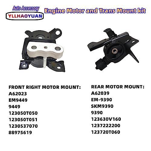Yllhaoyuan Complete Engine Mount Set of 4 Compatible with 2009-2013 Corolla Matrix & Pontiac Vibe 1.8L-Replaces A62023 A62027 A62039 A62015 A4207 A4203 A4211 A4236 by Yllhaoyuan - Used condition - Image 5
