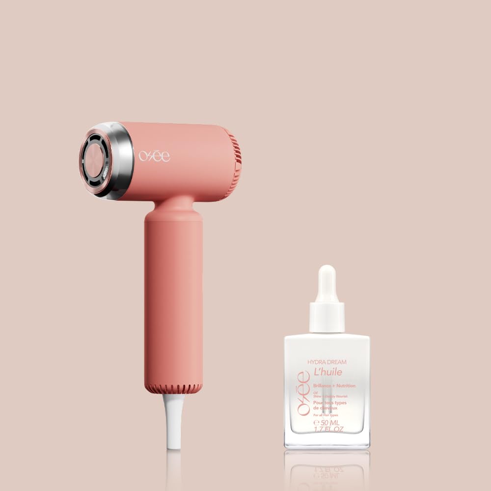 Osée - Hydra Blow - Sèche-cheveux puissant - 1,300 W, 2 Embouts magnétiques, 3 Températures, 2 Vitesses, Technologie ionique, Ergonomique & Léger