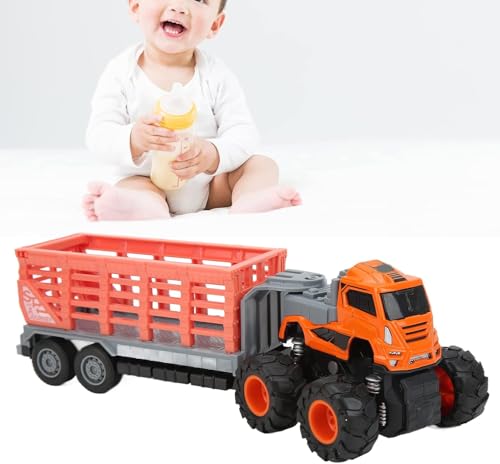 Image of Die cast Alloy 1:43 Animal Transport Truck Toys for Kids Boys Girls Friction Powered Car Carrier Container Toy Pull Back Vehicle Birthday Gift(Pack of 1,Multicolor)