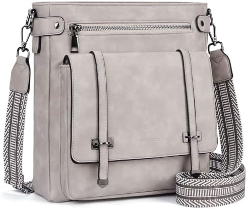 Roulens Crossbody Bags for Women,Multi Pocket Crossbody Purses Vegan Leather Shoulder Handbags Travel Purse Adjustable Strap