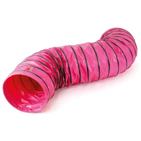 Naylor Specialist Plastics Play tunnel for dogs: Pop up agility tunnel for dogs, indoor or outdoor 3m activity tunnel for dogs, Pink Cover