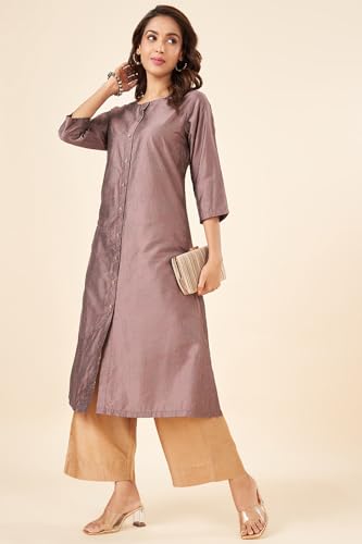 Image of Rangmanch By Pantaloons Women's Rayon Solid Regular Kurtas