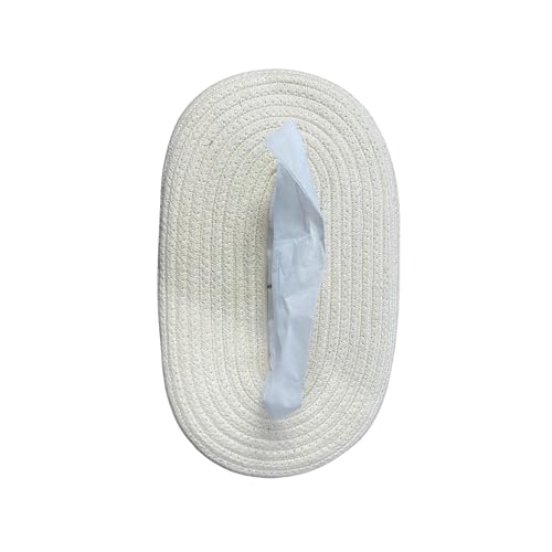 Image of BOBBINY Jute Cotton Tissue Box Holder, Handcrafted Tissue Container for 100 Pulls Natural Tissue Holder for Office Living Bedroom Car Desk Dining Table Home Decor (Off White, Design 1)