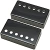 KAISH Set of 2 Humbucker Guitar Pickup Cover Brass Humbucker Pickup Covers 49.2mm/52mm Pole Spacing Pickup Cover Black Nickel