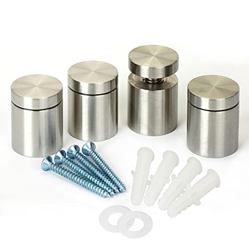 Topnike Sign Standoff, 1"X 1",304 Stainless Steel Made, For Acrylic,Glass,Pvc,Glass Panel,Wood,Pack Of 4 #TOP11