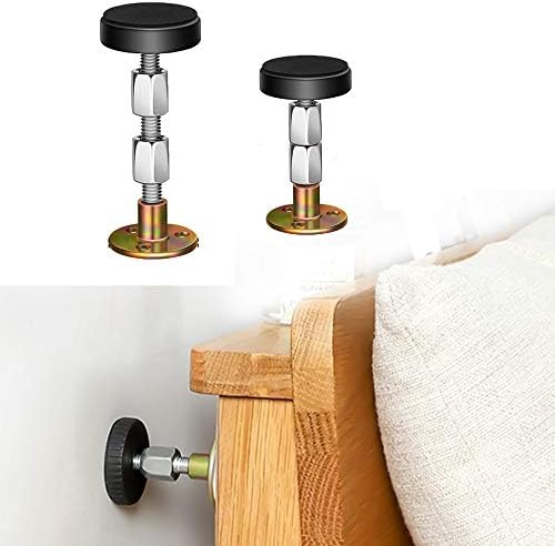 Krisler Adjustable Threaded Bed Frame Anti-Shake Tool for Bed, Headboard Stoppers, Bedside Headboards Prevent loosening Anti-Shake Fixer, Easy Install (30-90mm)