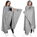 Catalonia Hooded Wearable Blanket Poncho for Adults, Lightweight Fleece Cape with Hand Pockets, Cozy Plush Throw Wrap for Women, Perfect for Lounging, Gifts Ideas